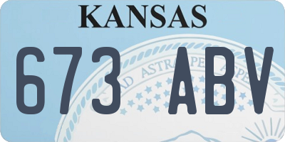 KS license plate 673ABV