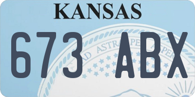 KS license plate 673ABX