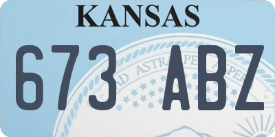 KS license plate 673ABZ