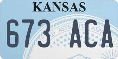 KS license plate 673ACA