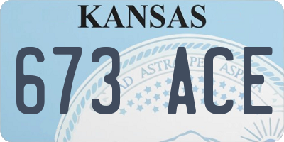 KS license plate 673ACE