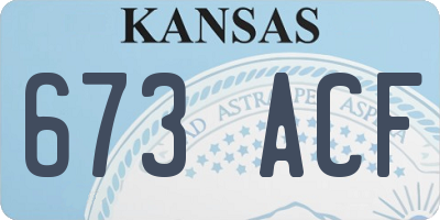 KS license plate 673ACF