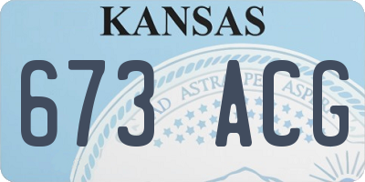KS license plate 673ACG