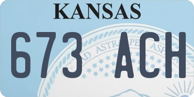 KS license plate 673ACH