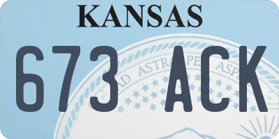 KS license plate 673ACK