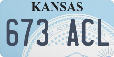 KS license plate 673ACL