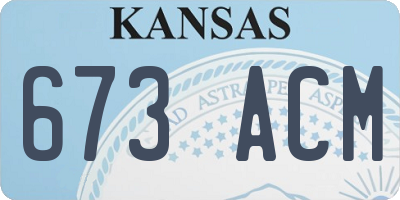 KS license plate 673ACM