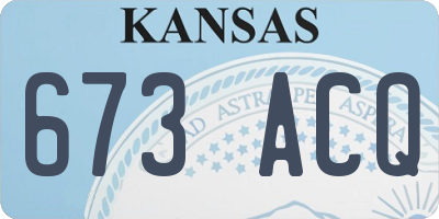 KS license plate 673ACQ