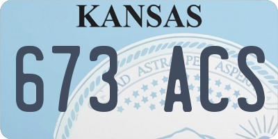 KS license plate 673ACS