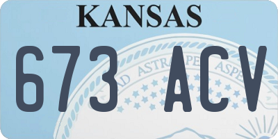 KS license plate 673ACV