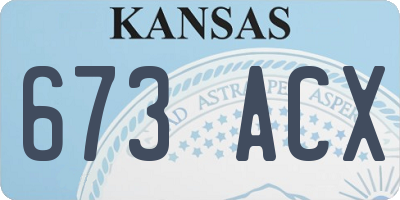 KS license plate 673ACX