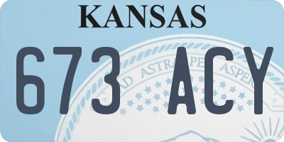 KS license plate 673ACY