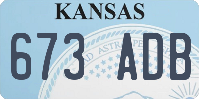 KS license plate 673ADB