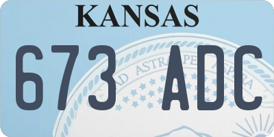 KS license plate 673ADC