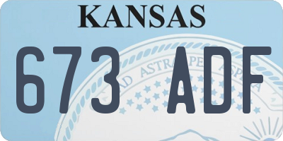 KS license plate 673ADF