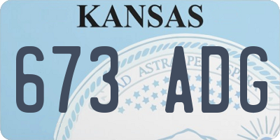 KS license plate 673ADG
