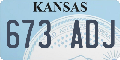 KS license plate 673ADJ