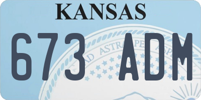 KS license plate 673ADM