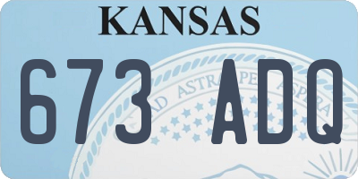 KS license plate 673ADQ
