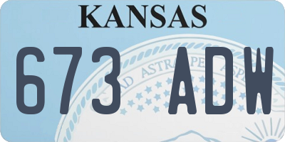 KS license plate 673ADW