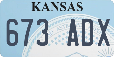 KS license plate 673ADX