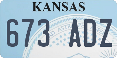 KS license plate 673ADZ