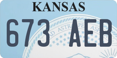 KS license plate 673AEB
