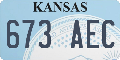 KS license plate 673AEC