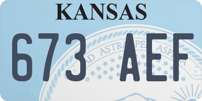 KS license plate 673AEF
