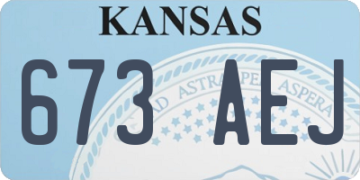 KS license plate 673AEJ