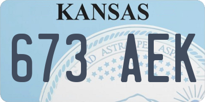 KS license plate 673AEK