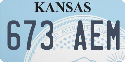 KS license plate 673AEM