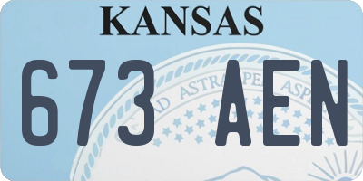 KS license plate 673AEN