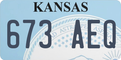 KS license plate 673AEQ