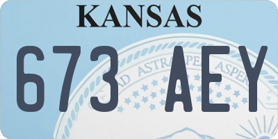 KS license plate 673AEY