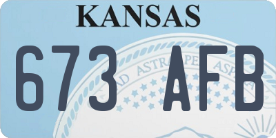 KS license plate 673AFB