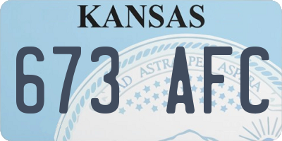 KS license plate 673AFC