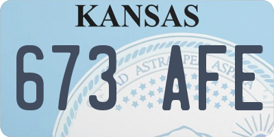 KS license plate 673AFE