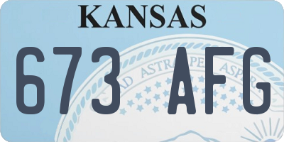 KS license plate 673AFG