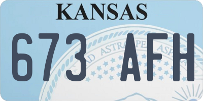 KS license plate 673AFH