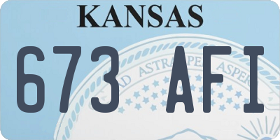 KS license plate 673AFI