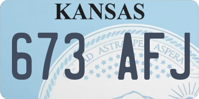 KS license plate 673AFJ