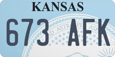 KS license plate 673AFK