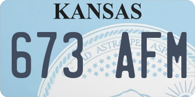 KS license plate 673AFM