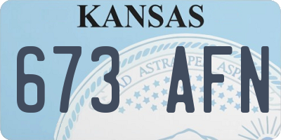 KS license plate 673AFN