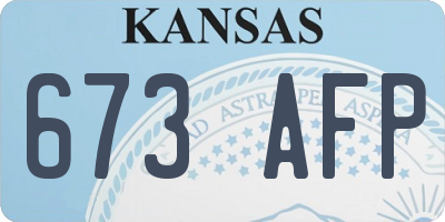 KS license plate 673AFP