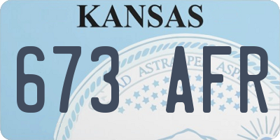 KS license plate 673AFR