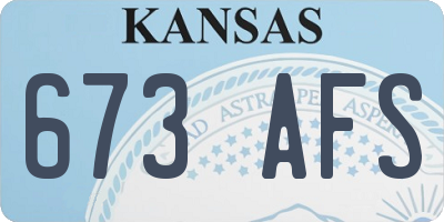 KS license plate 673AFS