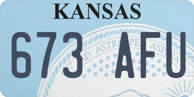 KS license plate 673AFU