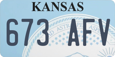 KS license plate 673AFV